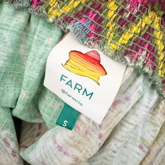 FARM RIO Banana Leaves Off Shoulder Midi Dress Small S - Picture 11 of 13